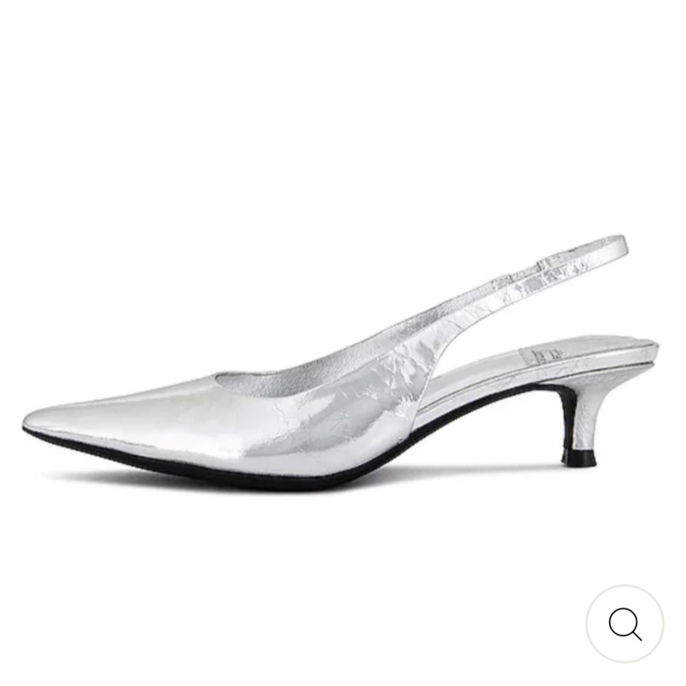 Jeffrey Campbell Metallic Silver Slingback Kitten Heels - Picture 7 of 7